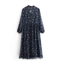 Women Clothing Flower Printing Loose Dress